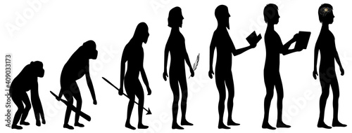 Silhouette evolution from monkey to Cyberman
