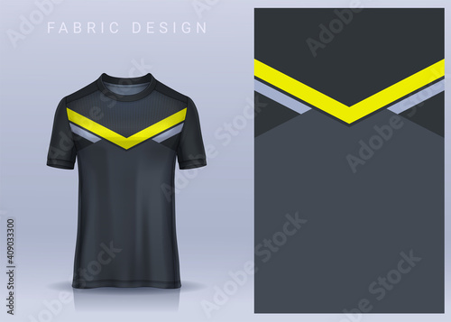 Fabric textile for Sport t-shirt ,Soccer jersey mockup for football club. uniform front and back view.
