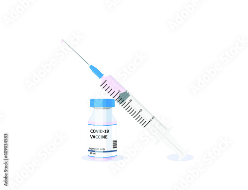 Isolated COVID-19 vaccine. Covid vaccination vector illustration. Eps 10