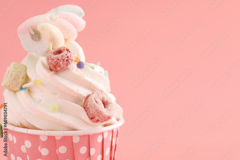 cupcake isolated in pink background cupcake isolated in pink background