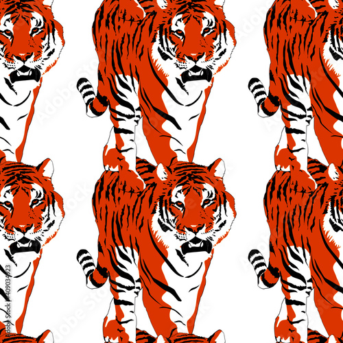 pattern design of bengal tiger vector	