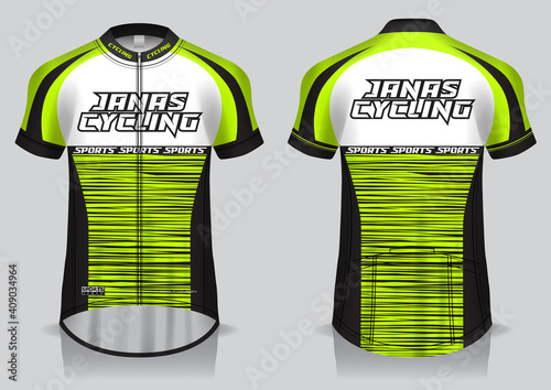 Jersey cycling template design uniform front and back view