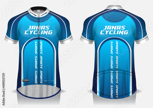 Jersey cycling template design uniform front and back view