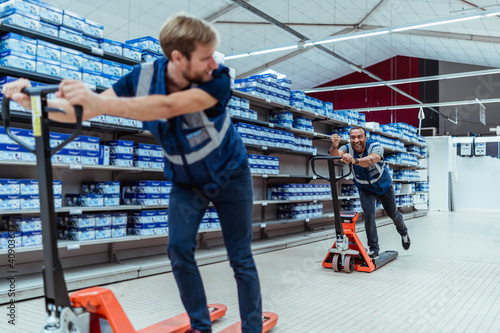 Employees having fun at work