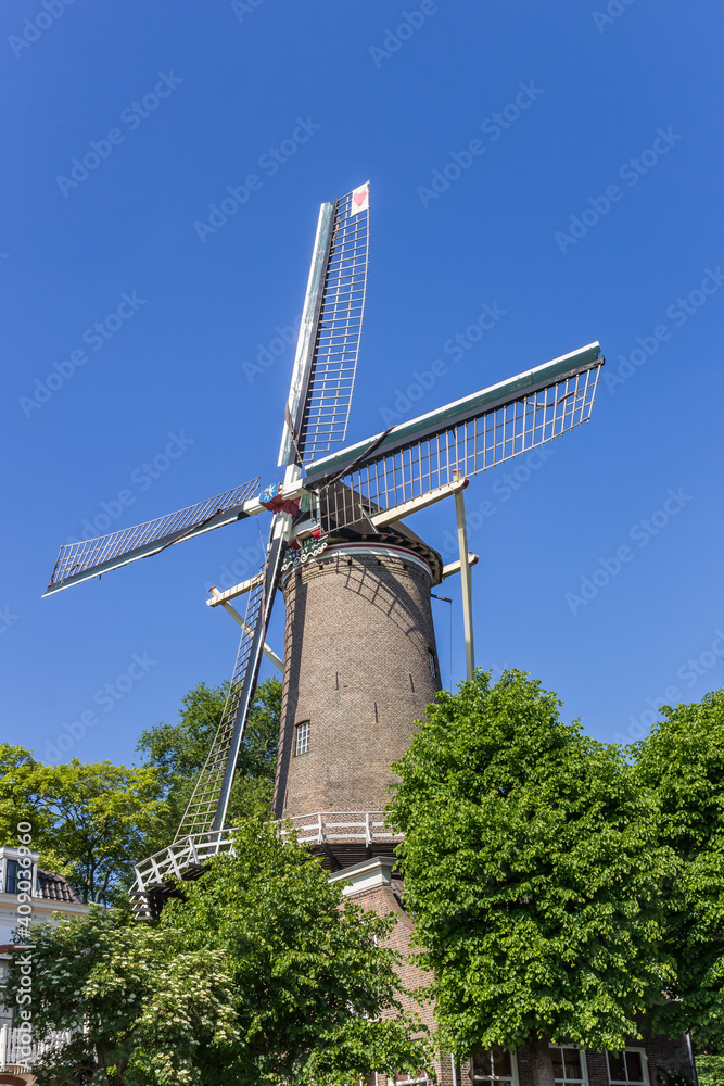 Historic windmill Slot in the center of Gouda, Netherlands