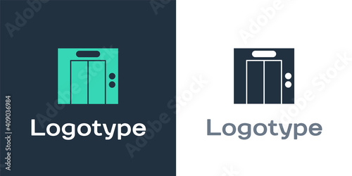 Logotype Lift icon isolated on white background. Elevator symbol. Logo design template element. Vector.