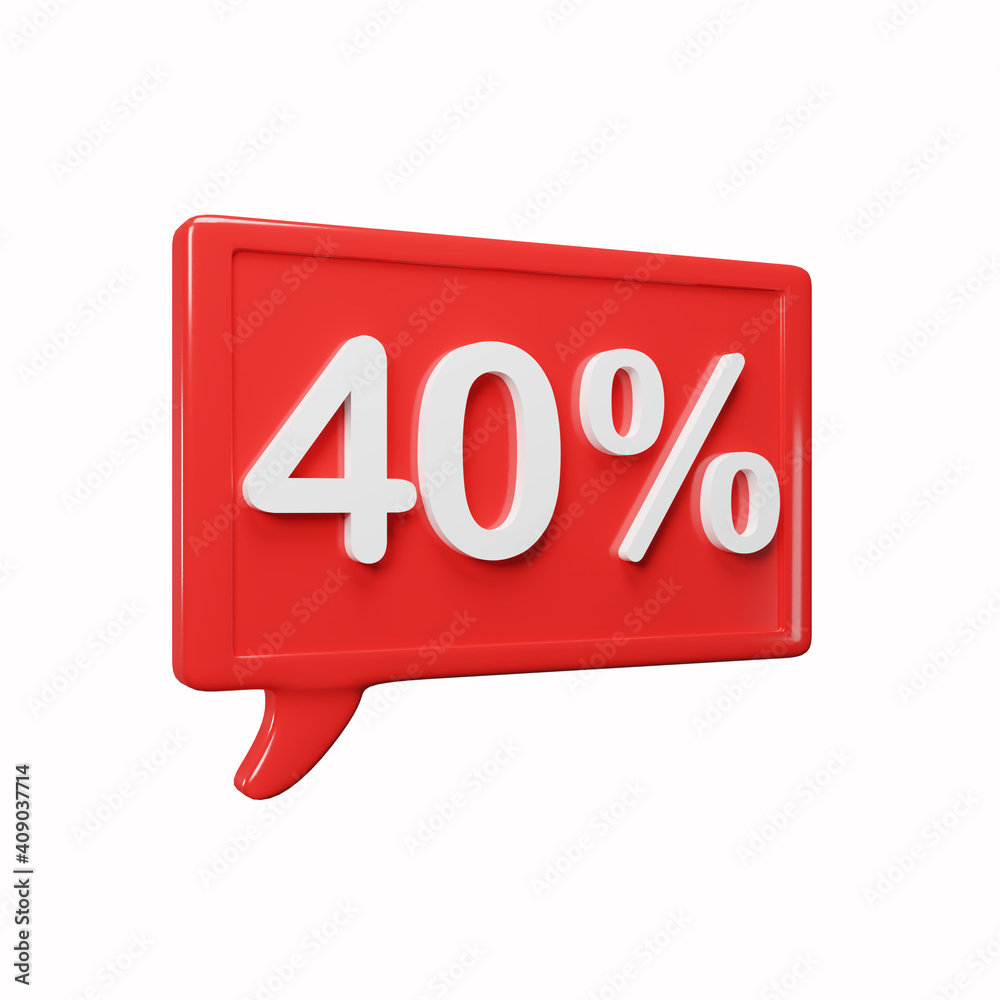 40 % discount sale 3d style illustration