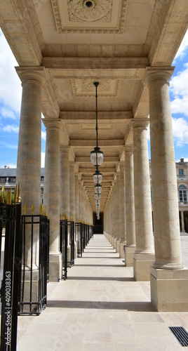 Famous Palais Royal, former Royal Palace close to the Louvre Museum. Paris, France. photo