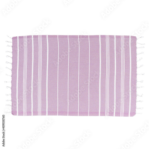 Beach fashion Turkish towels isolated cutout on white background with striped patterns