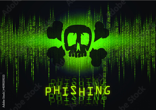 Malware phishing on a computer screen display photo