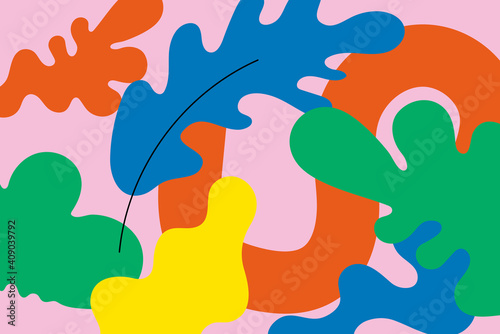 Bright themed vector background of abstract plants