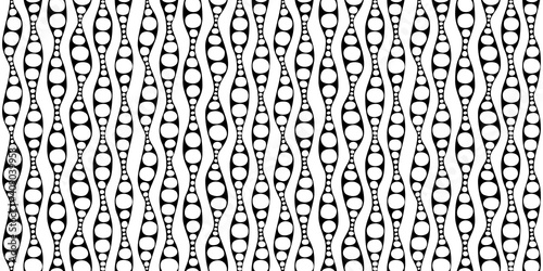 Seamless geometric pattern with waves and bubbles