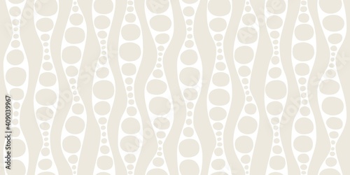 Seamless geometric pattern with waves and bubbles
