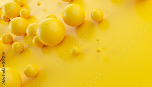 yellow abstract background for graphic design,beautiful background with circles.3d illustration