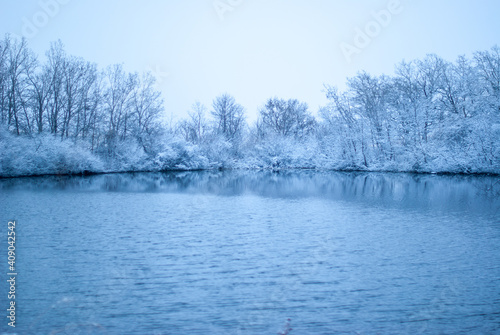 winter landscape with river © yuliianosulich