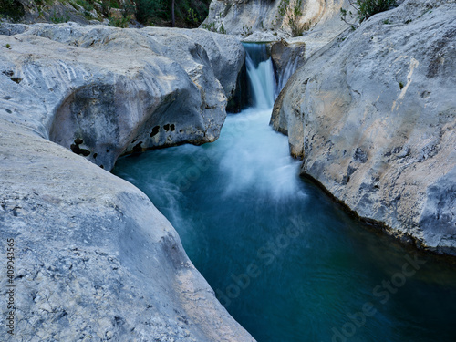 Waterfall of the Clariano river in the place 