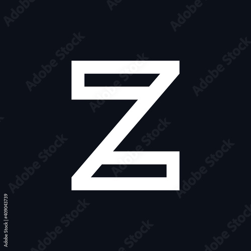 initial letter Z logotype company name colored green and black swoosh design. logo for business and company identity.