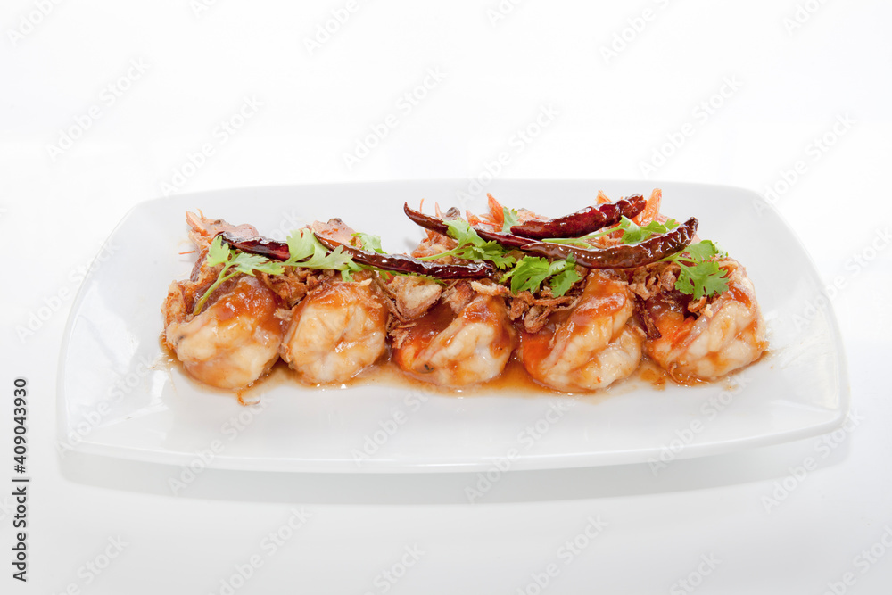 Fried prawn with garlic