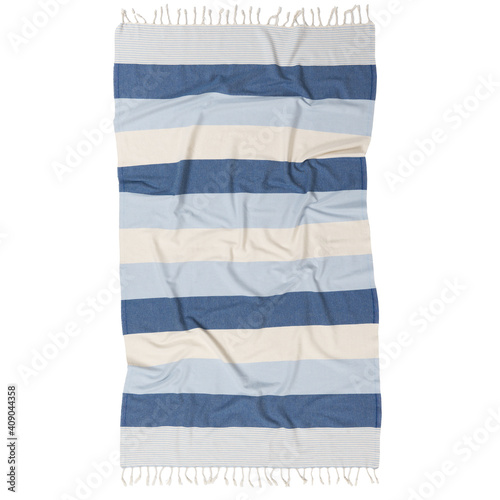 Fototapeta Naklejka Na Ścianę i Meble -  Beach fashion Turkish towels isolated cutout on white background with striped patterns