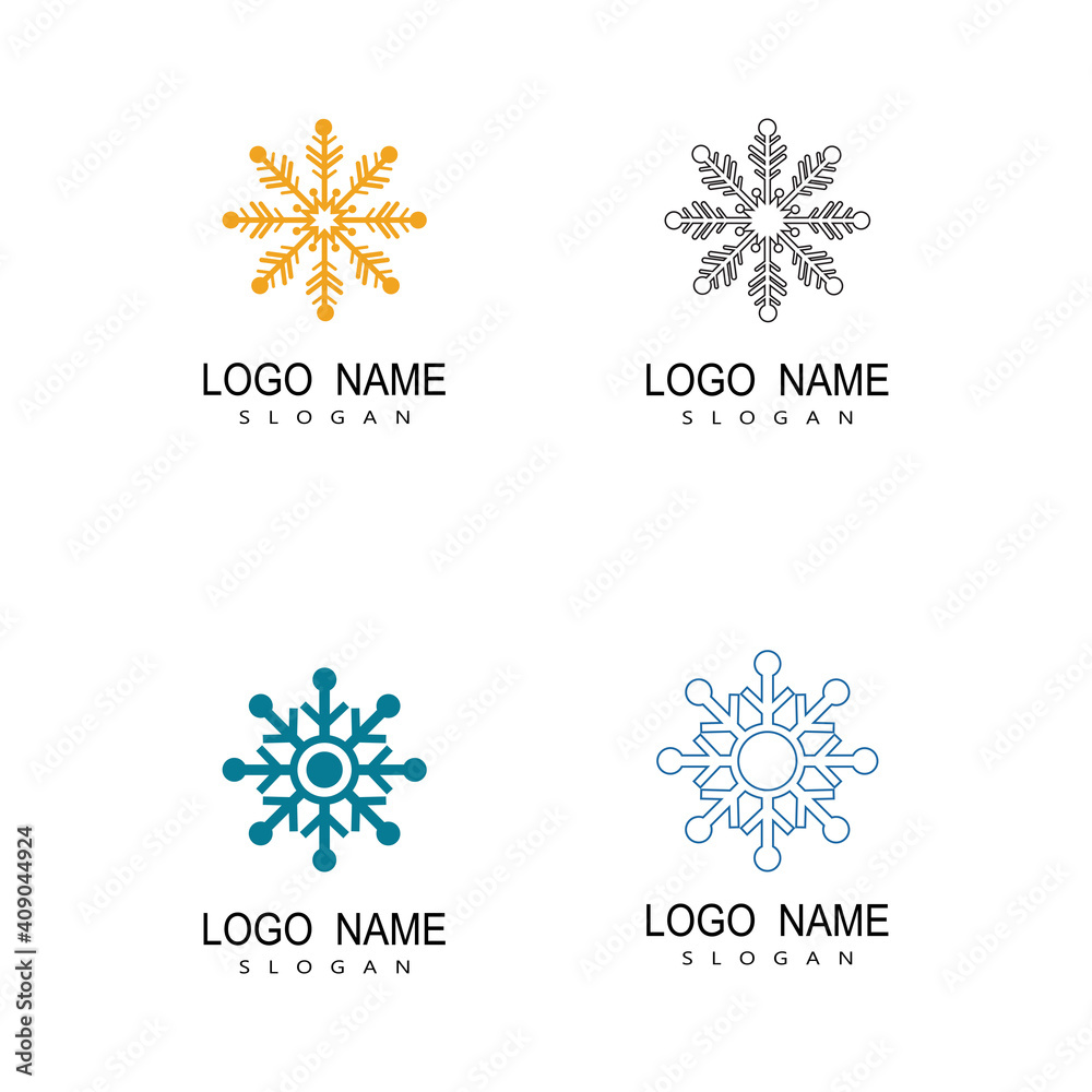Set Snowflakes Style Design for Labels, Badges and Icons Set Snowflakes Style Design for Labels, Badges and Icons