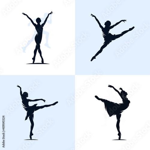 Set of ballet logo design vector