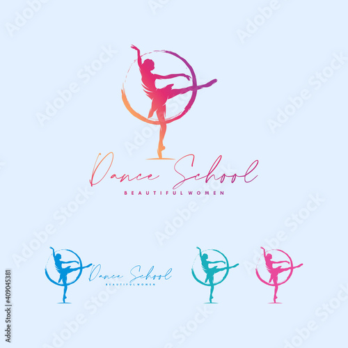 Modern dance school logo design