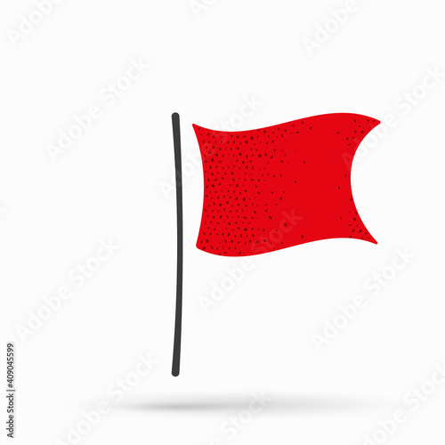 Red flag with dotted shadow icon vector illustration
