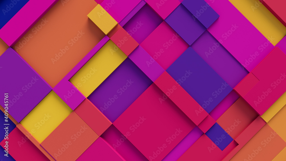 Multicolored tech background, with a geometric 3D structure. Clean, vibrant design with simple, bright, modern forms. 3D render Multicolored tech background, with a geometric 3D structure. Clean, vibrant design with simple, bright, modern forms. 3D render