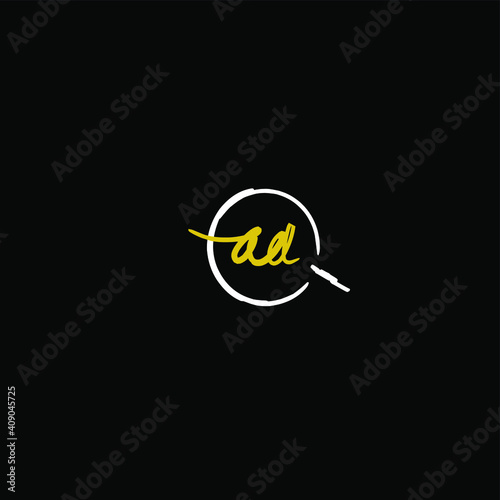 aa Initial Handwriting or Handwritten Logo for Identity. Logo with Signature and Hand Drawn Style.