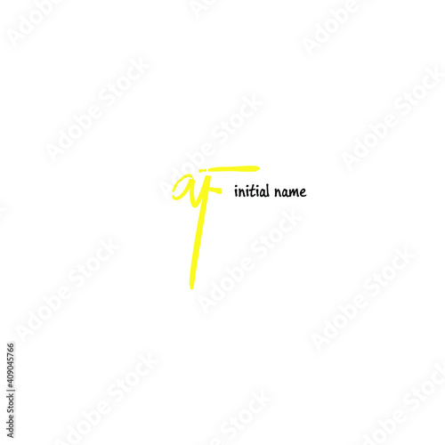 aF Initial Handwriting or Handwritten Logo for Identity. Logo with Signature and Hand Drawn Style.