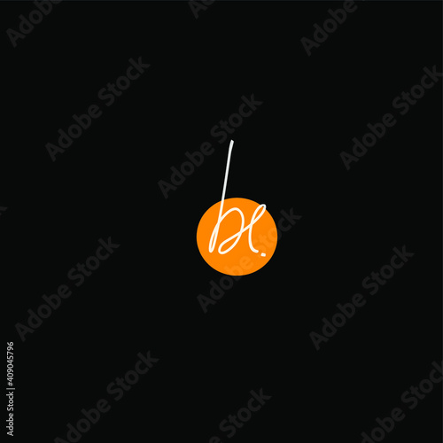 be Initial Handwriting or Handwritten Logo for Identity. Logo with Signature and Hand Drawn Style.