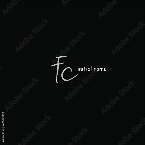 Fc Initial Handwriting or Handwritten Logo for Identity. Logo with Signature and Hand Drawn Style.