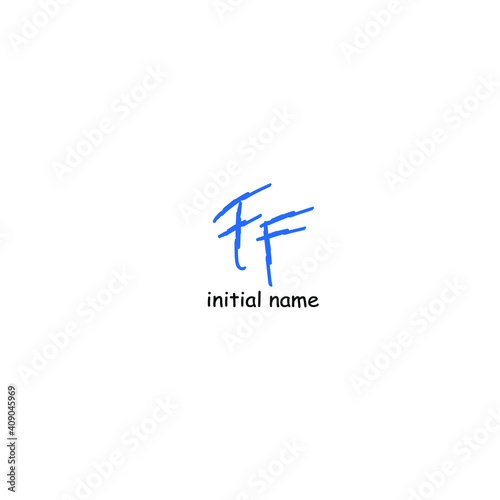 FF F F Initial Handwriting or Handwritten Logo for Identity. Logo with Signature and Hand Drawn Style.