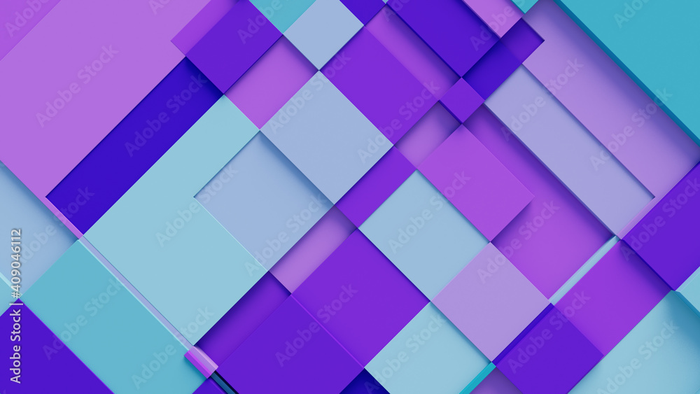 Multicolored tech background, with a geometric 3D structure. Clean, vibrant design with simple, bright, modern forms. 3D render