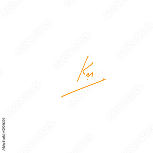 kn Initial Handwriting or Handwritten Logo for Identity. Logo with Signature and Hand Drawn Style.