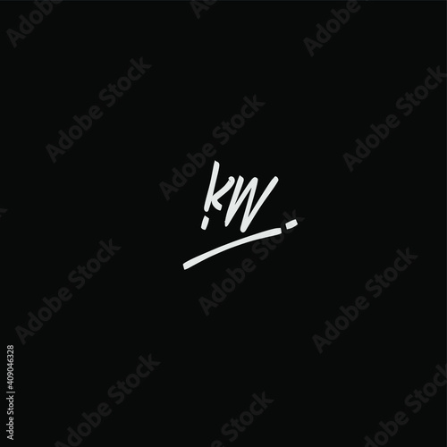 KW K W Initial Handwriting or Handwritten Logo for Identity. Logo with Signature and Hand Drawn Style.