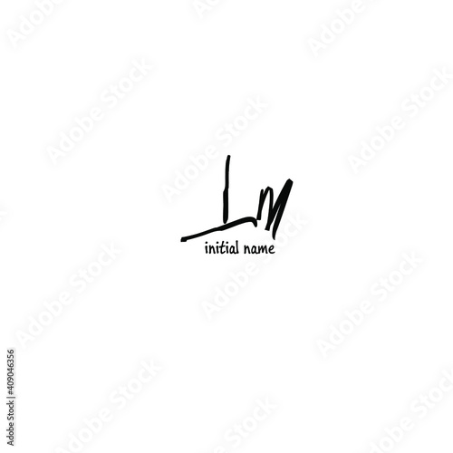 LM L M Initial Handwriting or Handwritten Logo for Identity. Logo with Signature and Hand Drawn Style.