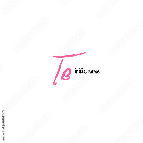 TB Initial Handwriting or Handwritten Logo for Identity. Logo with Signature and Hand Drawn Style.