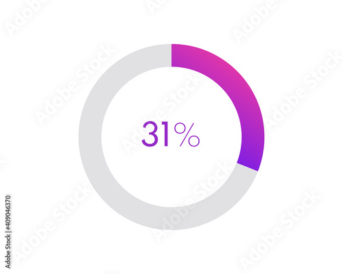 31 percent pie chart. Circle diagram business illustration, Percentage vector infographics