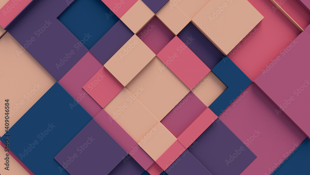 Multicolored tech background, with a geometric 3D structure. Clean, pastel colored design with simple, modern forms. 3D render Multicolored tech background, with a geometric 3D structure. Clean, pastel colored design with simple, modern forms. 3D render