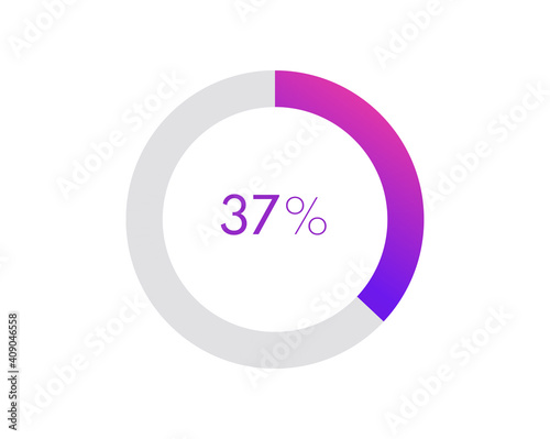 37 percent pie chart. Circle diagram business illustration, Percentage vector infographics © Rubel