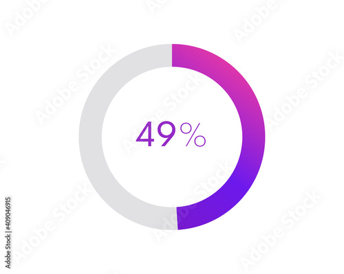 49 percent pie chart. Circle diagram business illustration, Percentage vector infographics