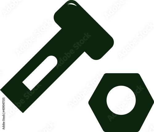 Bolt Nut Icon. Engineering or Construction Element Illustration As A Simple Vector Sign & Trendy Symbol for Design and Websites, Presentation or Mobile Application.