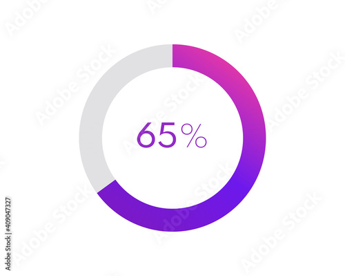 65 percent pie chart. Circle diagram business illustration, Percentage vector infographics © Rubel