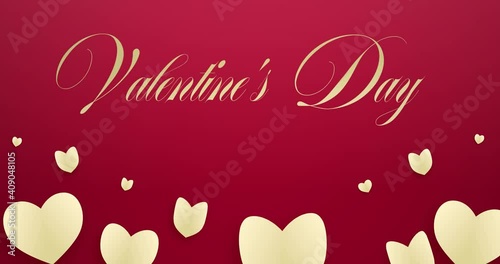 Shape of heart flying on pink holiday background. Symbols of love for Happy Women's, Mother's, Valentine's Day, birthday greeting card design