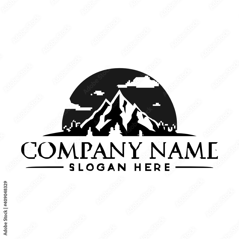 Mountain logo design template inspiration, vector illustration
