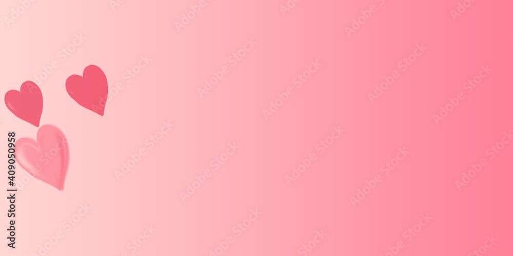 Couple pink heart  on pink background. feeling happy with love. valentine day concept. minimal style concept..
