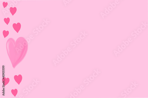 Sweet Valentine’s Day. Pink background and pink heart.