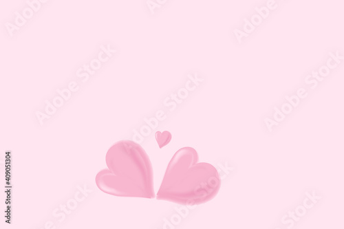Sweet Valentine’s Day. Pink background and pink heart.