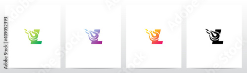 Meteor Comet On Letter Logo Design L